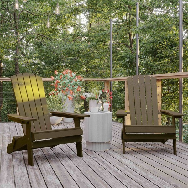 Flash Furniture Mahogany All-Weather Folding Adirondack Chairs, 2PK 2-JJ-C14505-MHG-GG - main